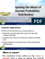 Computing The Mean of A Discrete Probability Distribution