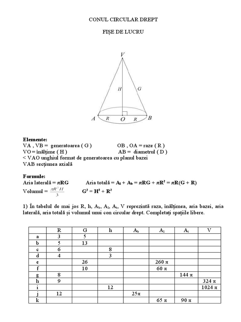 Conul Circular Drept Fise 12 X | PDF