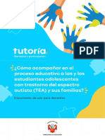 Cómo Acompañar en El Proceso Educativo A Las y Los Estudiantes Adolescentes Con Trastorno Del Espectro Autista (TEA) y Sus Familias