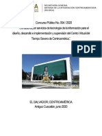 Concurso Publico 004 2020 Consultoria Por Servicios de Tecnologia de La Informacion para El Diseño Desarrollo e Implementacion y Supervision Del Centro Virtual Del Tiempo Severo de Centroamerica