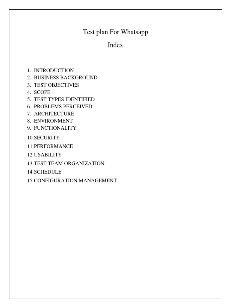 Whatsapp Testplan Pdf Software Testing Usability