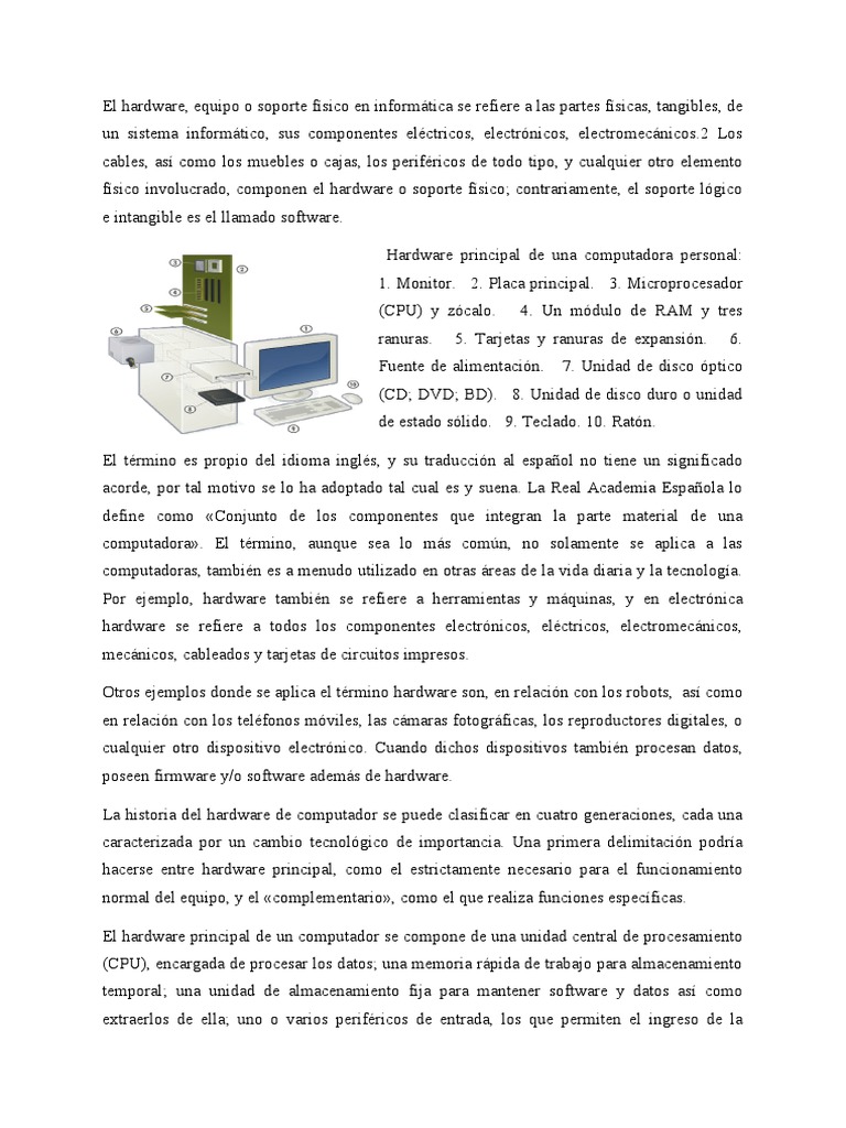 Componentes Clave del Hardware Informático | PDF | Hardware de la ...