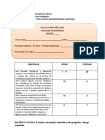 Evaluación Ciencias Kinder 2021 Octubre