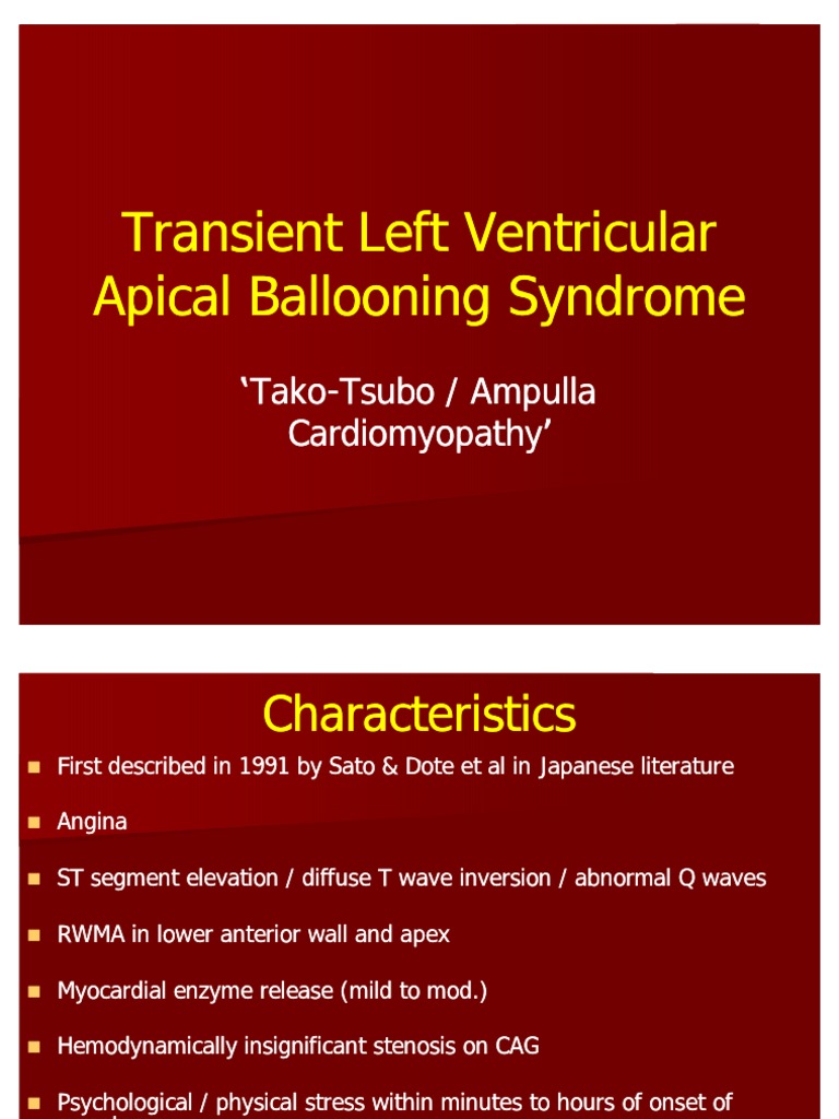 Apical Ballooning Syndrome Myocardial Infarction Coronary Circulation