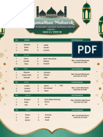 Green and Brown Modern Ramadhan Imsakiyah Schedule Flyer