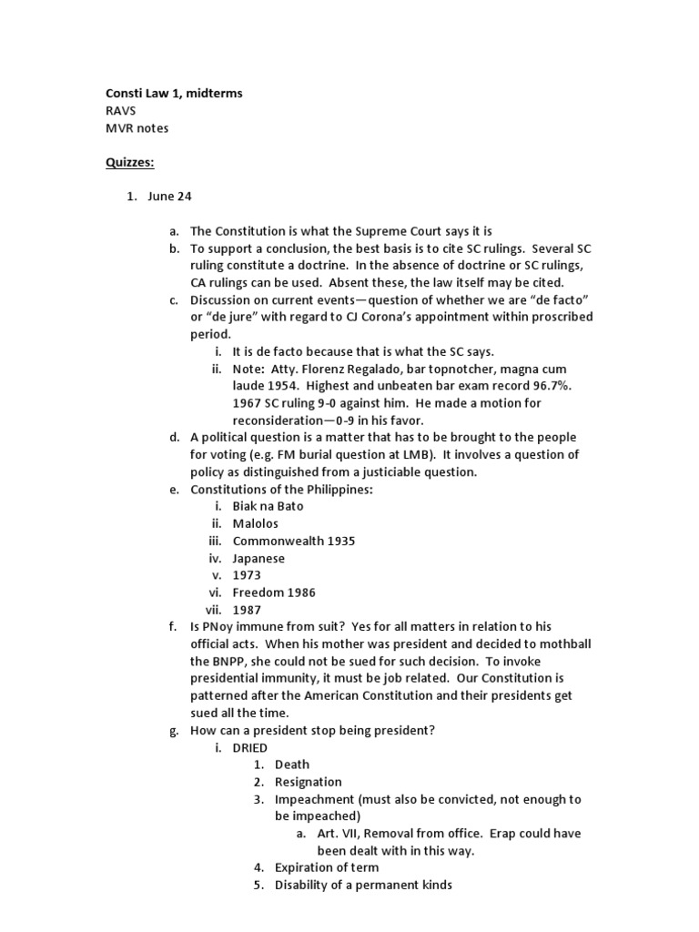Consti Law 1 Midterm Review | PDF | United States Constitution ...