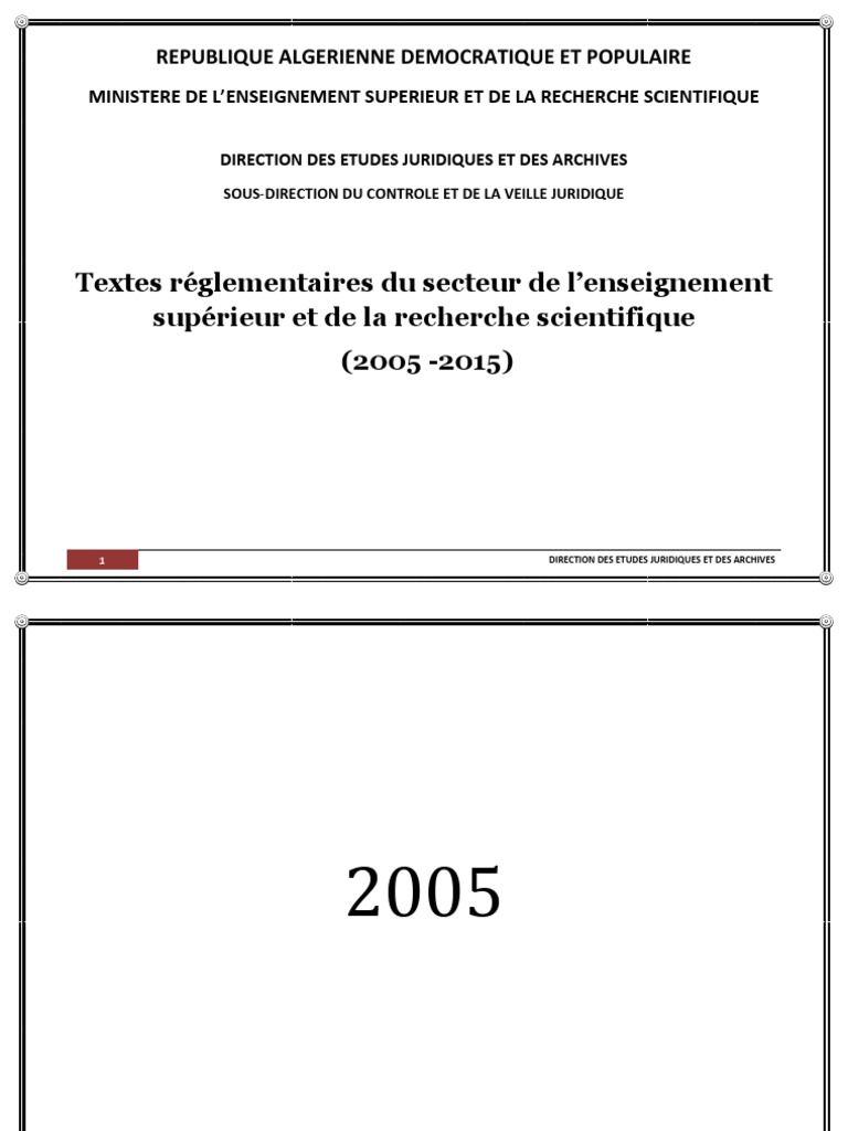 Textes réglementaires 2005-2006 enseignement supérieur | PDF | Doctorat