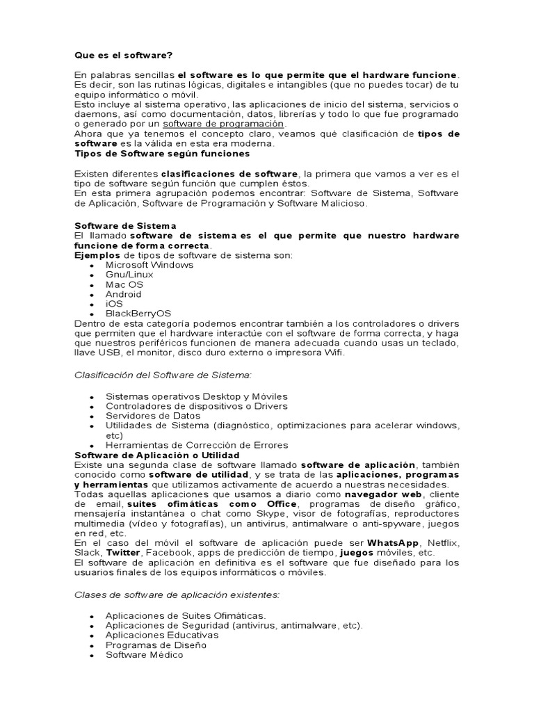 Que Es El Software PDF Software de la aplicacion Software
