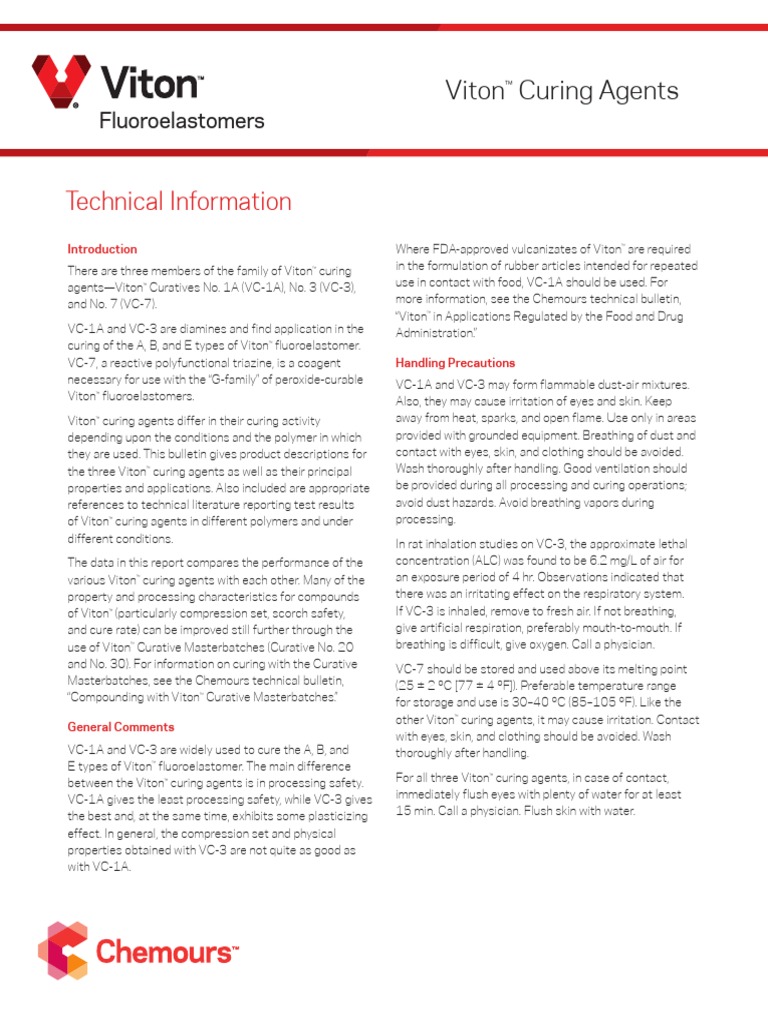 Technical Information: Viton Curing Agents | PDF | Solubility | Breathing