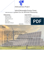 Multidisciplinary Project Design of A Hybrid Renewable Energy Power Generation System For An Off-Grid Community