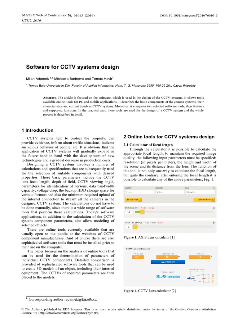 Software For CCTV Systems Design | PDF | Closed Circuit Television | Camera