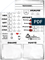 FOR DEX CON INT SAG CHA Armure: Classe: Bioforme: Histoire