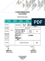 3 Quarter Examination Schedule School Year 2022-2023: Senior High School (Grade 11)