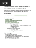Self-Evaluation Checklist For Advanced Javascript