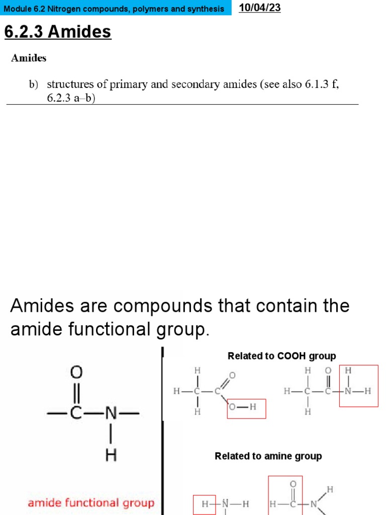Understanding Amides: Types and Reactions | PDF | Amide | Amine