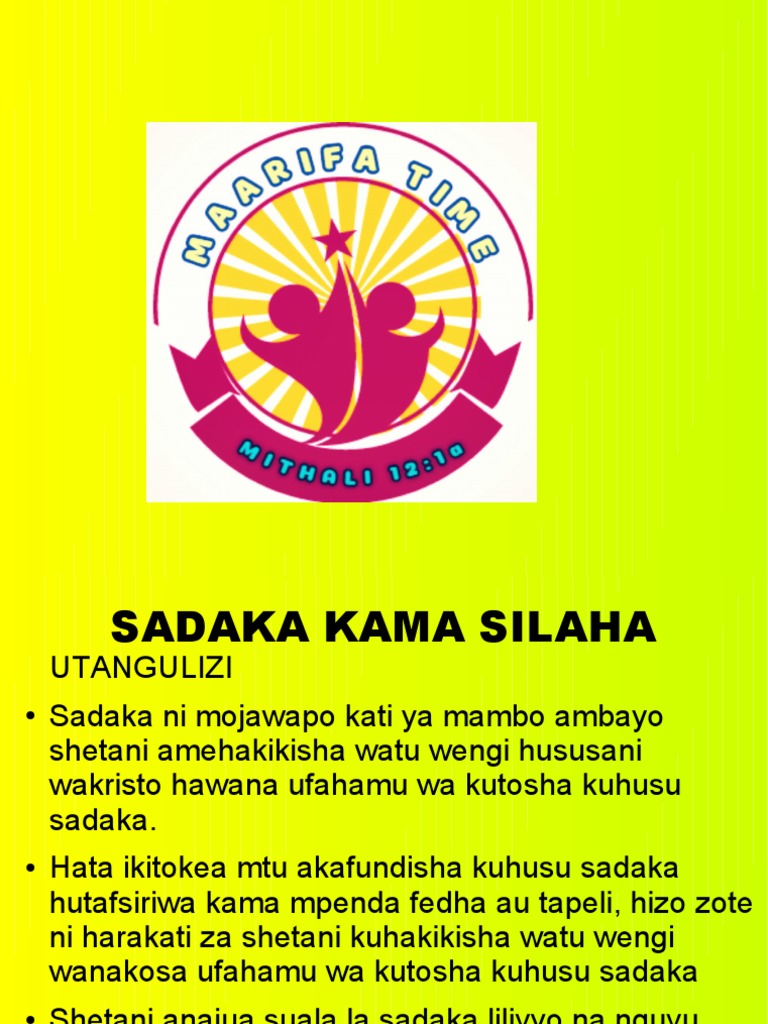 Sadaka Kama Silaha | PDF