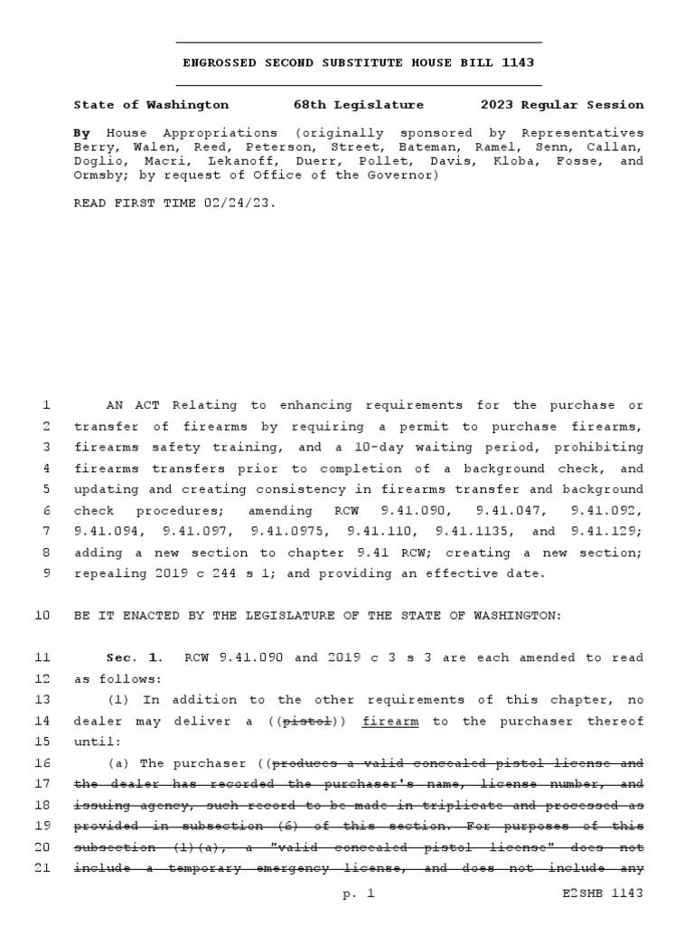 Washington Democrats Ram Through SemiAuto Ban, Training Requirement