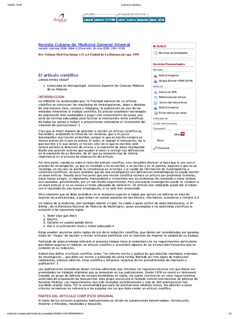 El Artículo Científico PDF