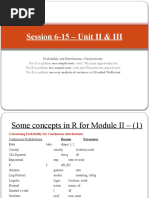 Session 6-15 - Unit II & III: Probability and Distribution, Classical Tests