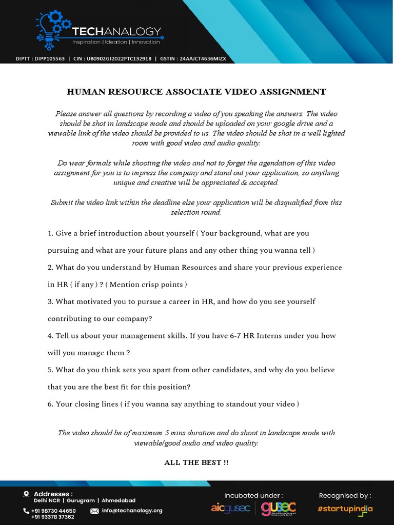 HR Internshala Position Task PDF