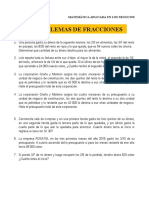 Problemas de Fracciones: Matemática Aplicada en Los Negocios