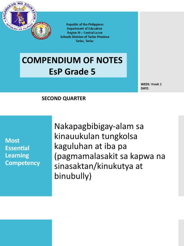 ES Compendium of Notes GRADE V 1st MELC | PDF