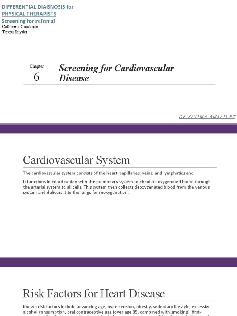 Cardiovascular Disease Screening Guide | PDF | Heart | Myocardial ...