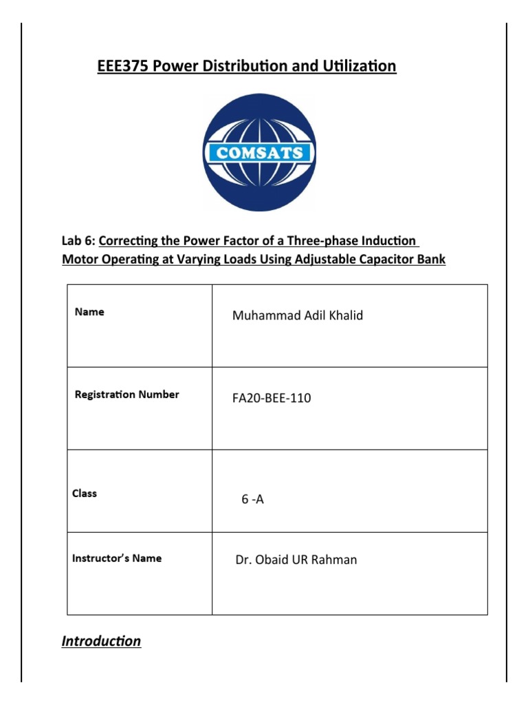 Power Factor Correction in Induction Motors | PDF | Electric Motor ...