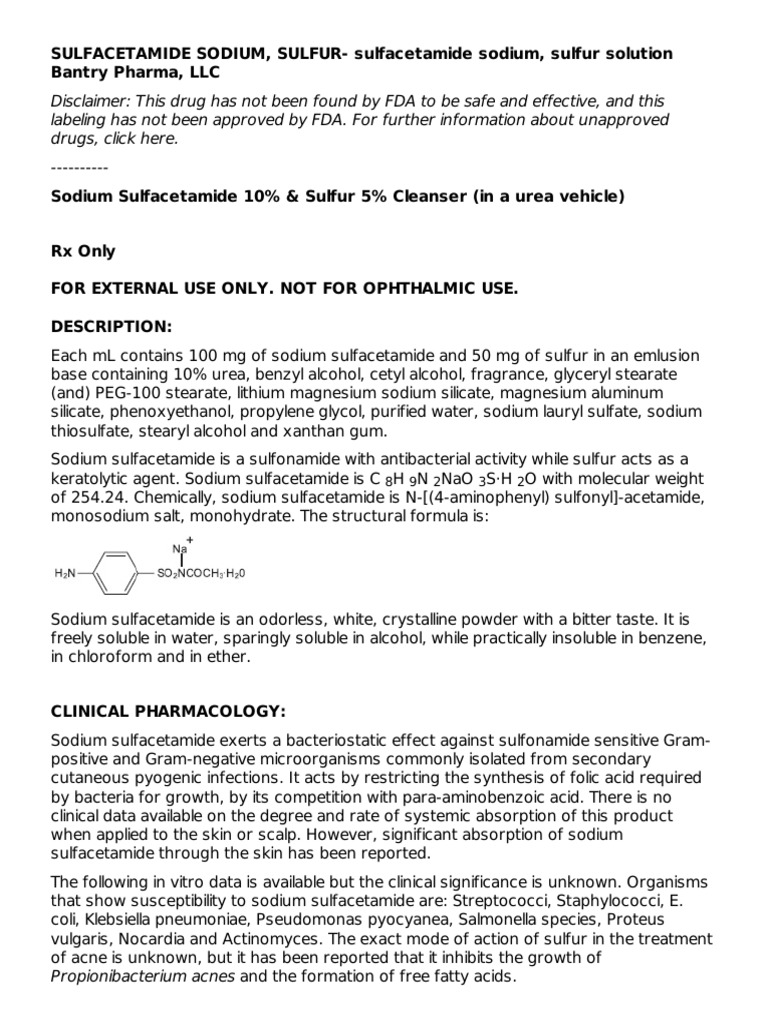 A Detailed Product Information Document for Sodium Sulfacetamide and
