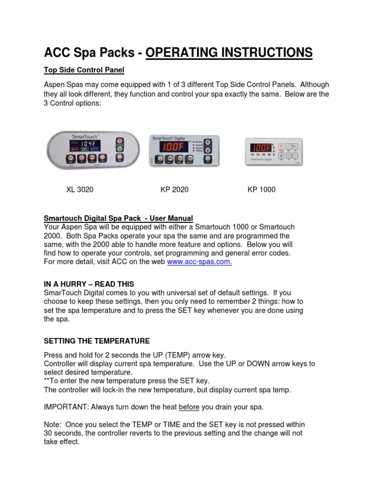 Tubs Techbook ACC LXP 2020 | PDF | Filtration | Temperature