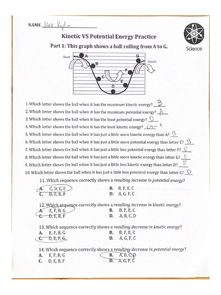 VS Potential Energy Practice PDF