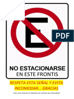 NO ESTACIONAR Cartel