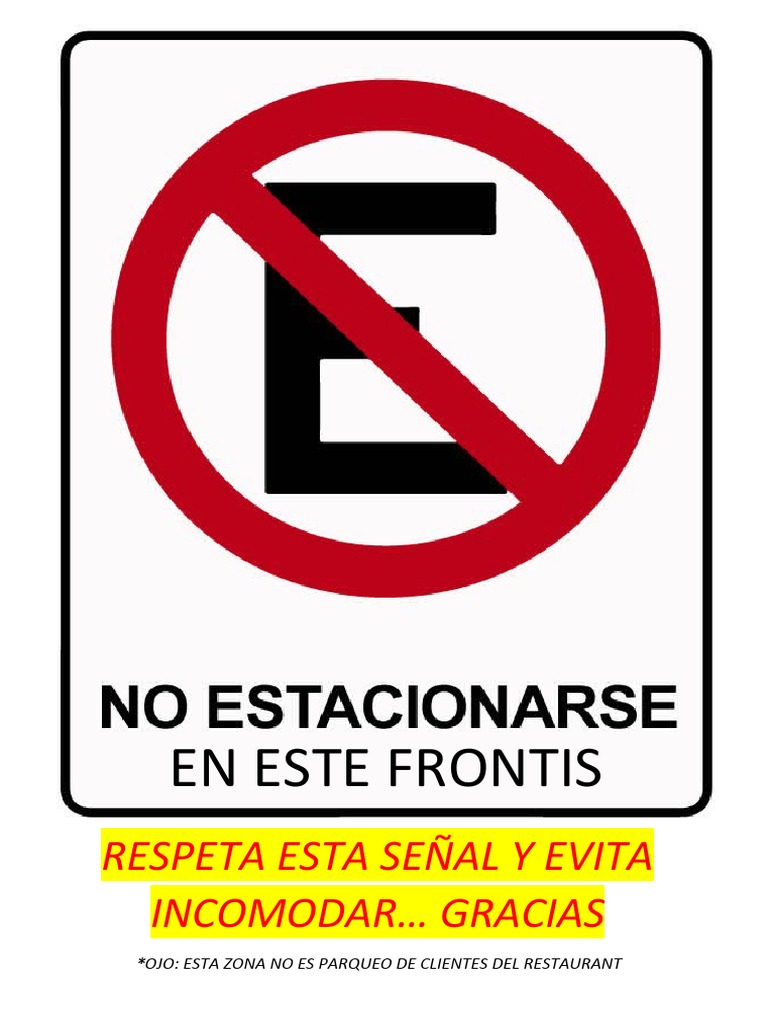 NO ESTACIONAR Cartel | PDF