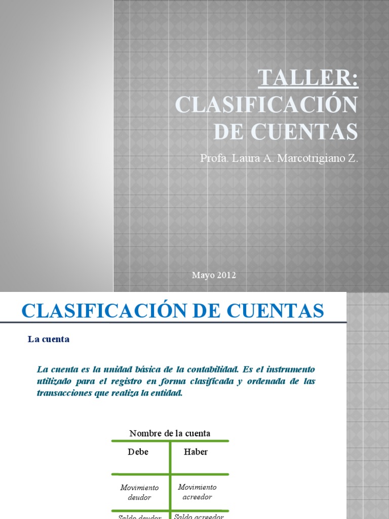 Clasificación de Cuentas Contables | PDF | Contabilidad | Estado de ...