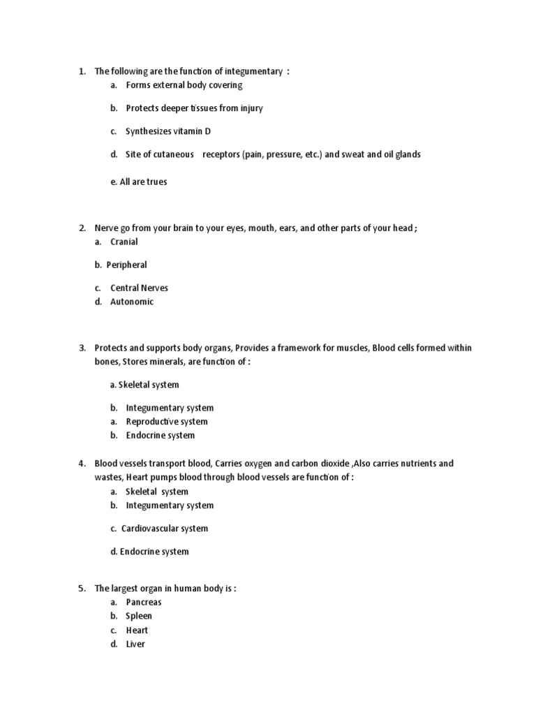 Soal Quiz | PDF | Human Body | Anatomy