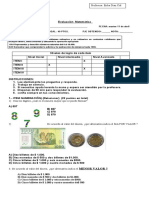 Evaluacion de Matematica N 1 Cuarto Bàsico ABRIL