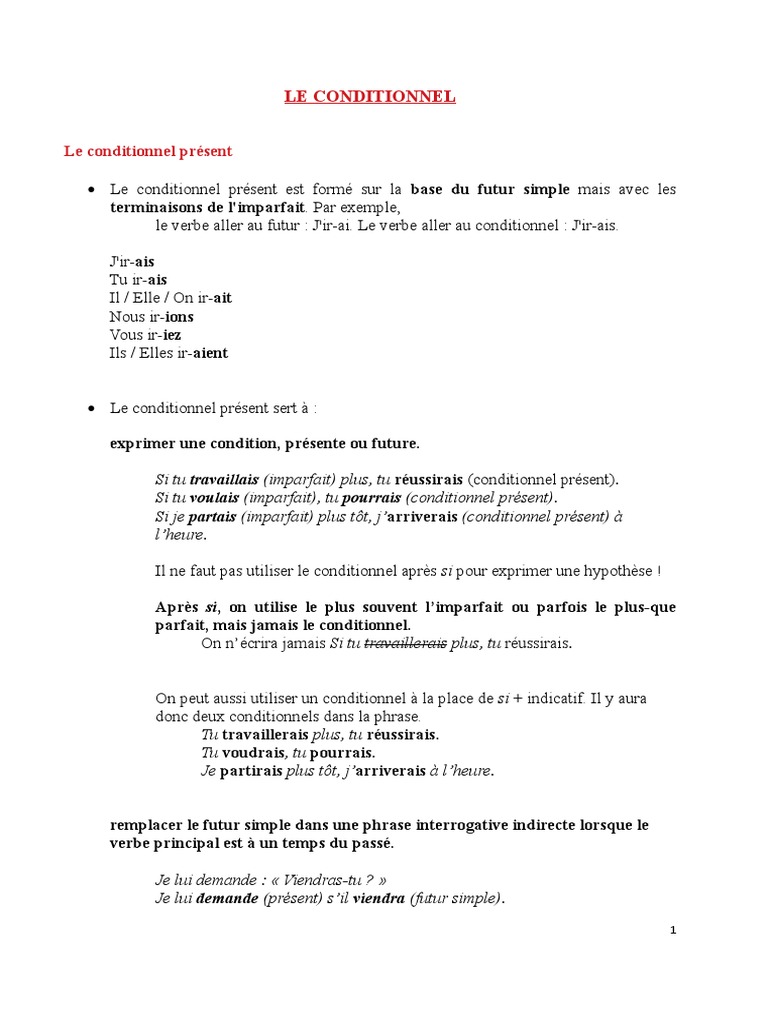 SUITE Le Conditionnel FLE + | PDF | Verbe | Linguistique