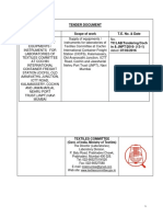 Tender Document TENDER Enquiry Scope of Work T.E. No. & Date TC/LAB/Tendering/Coch in & JNPT/2016 - (13-1)