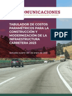 Tabulador de Costos Paramétricos para La Construcción Y Modernización de La Infraestructura Carretera 2023
