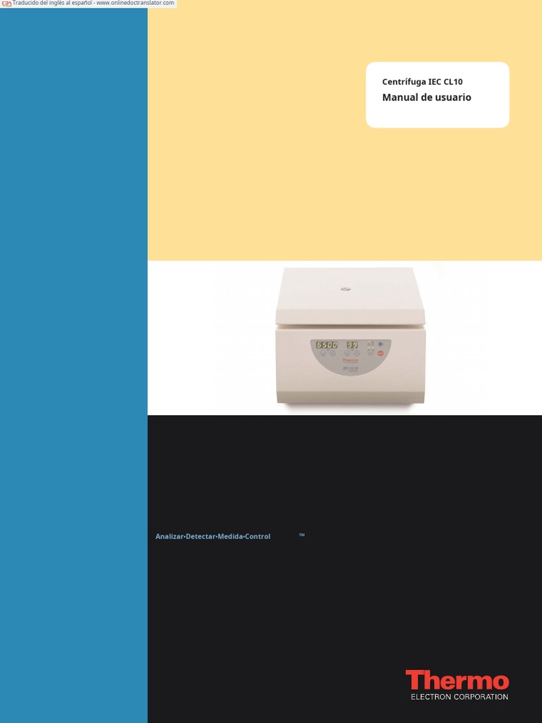 Thermo IEC CL10 Centrifuge User manual.en.es PDF Cantidades fisicas
