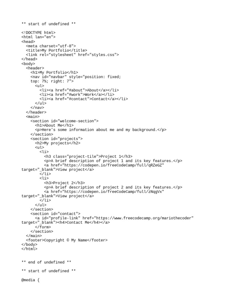 Build A Personal Portfolio Webpage | PDF