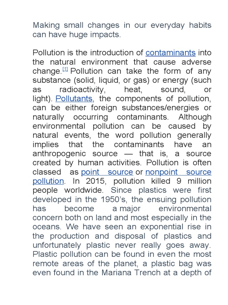 Pollution | PDF | Science & Mathematics | Technology & Engineering