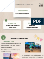 September 27Th: World Tourism Day