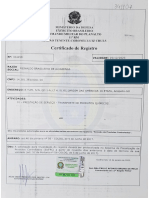 Certificado de Registro Exercito Brasileiro