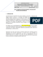 Metodología para La Identificación de Peligros, Evaluacion Y Valoración de Riesgos