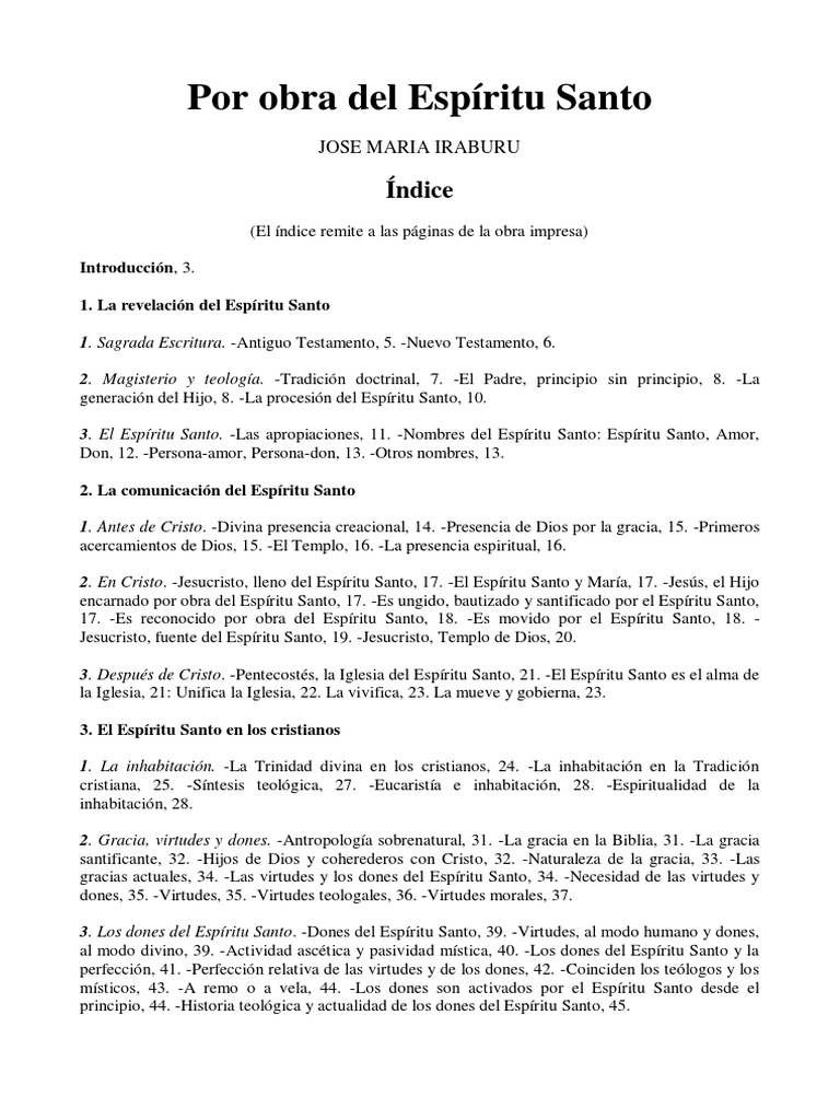 El Espíritu Santo en la Vida Cristiana | PDF | espíritu Santo | Trinidad