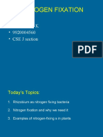 Nitrogen Fixation: - Upendra K - 9920004560 - CSE J Section