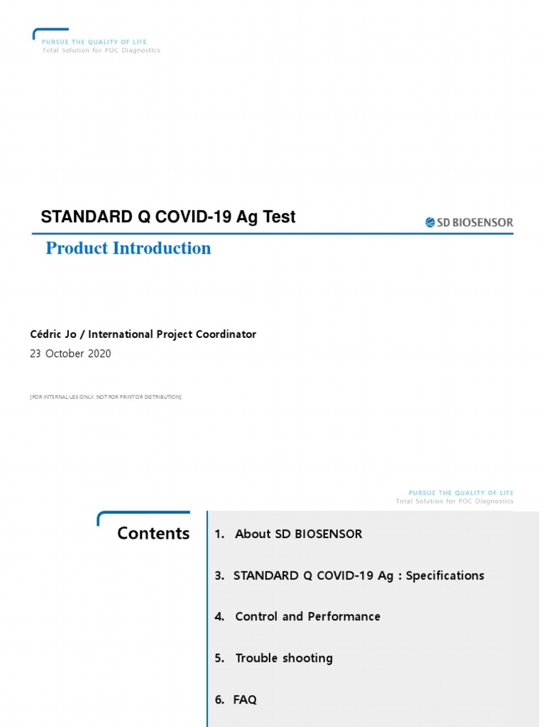 Product Introduction: Standard Q Covid-19 Ag Test | PDF | Microbiology ...
