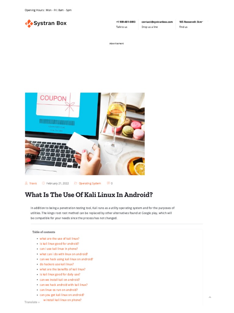 What Is The Use of Kali Linux in Android - Systran Box | PDF | Android ...