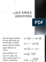 Half Angle Identities 1